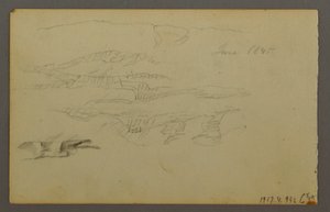 素描，云后的太阳，1844 年 作者 弗雷德里克·埃德温·丘奇