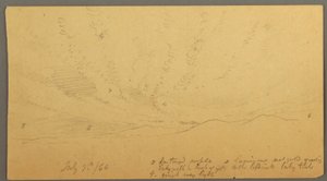 绘画，山丘上的日落，1866 年 7 月 9 日 作者 弗雷德里克·埃德温·丘奇