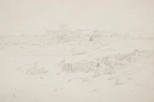 素描，清晨的寺庙，巴勒贝克，1868 年 5 月 12 日 作者 弗雷德里克·埃德温·丘奇