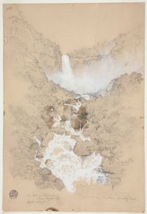 图画，哥伦比亚波哥大附近的 Tequendama 瀑布，1853 年 7 月 作者 弗雷德里克·埃德温·丘奇