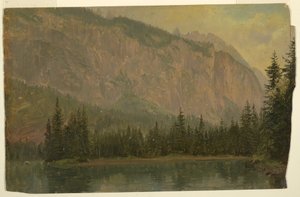 绘画，1868 年 6 月，巴伐利亚贝希特斯加登附近的 Hintersee 作者 弗雷德里克·埃德温·丘奇
