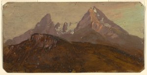 绘画，瓦茨曼号，巴伐利亚贝希特斯加登，1868 年 作者 弗雷德里克·埃德温·丘奇