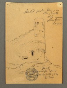 绘画，锡永城堡塔楼，可能创作于 1868 年 作者 弗雷德里克·埃德温·丘奇