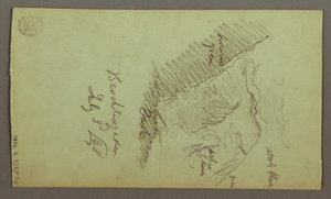 绘图、塔楼、屋顶、斯皮克特、屋顶、1868 年 7 月 作者 弗雷德里克·埃德温·丘奇