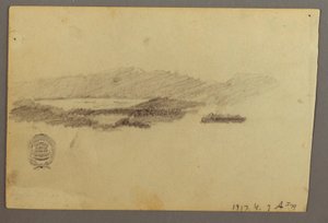 绘画，树木，1844 年 7 月 作者 弗雷德里克·埃德温·丘奇