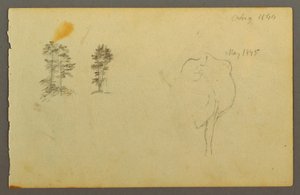 绘画，树，牛，1844 年 作者 弗雷德里克·埃德温·丘奇