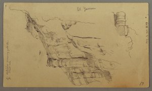 素描，瓦迪阿巴河景观，2 月 20 日，可能在 1868 年 作者 弗雷德里克·埃德温·丘奇