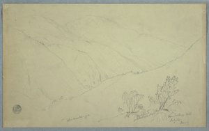 绘图，1865 年 7 月，从牙买加萨洛维山附近看到的蓝山山顶景观 作者 弗雷德里克·埃德温·丘奇