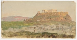 绘图，雅典卫城南景，1869 年 4 月 作者 弗雷德里克·埃德温·丘奇