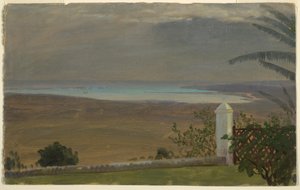 素描，海景，1865 年 作者 弗雷德里克·埃德温·丘奇