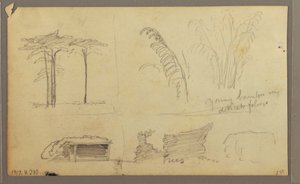 绘图，瓜亚斯河东岸景观，厄瓜多尔瓜亚基尔对面，1857 年 5 月 作者 弗雷德里克·埃德温·丘奇
