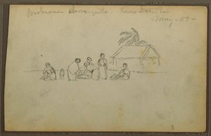 绘画，哥伦比亚巴兰基亚的洗衣妇，1853 年 5 月 作者 弗雷德里克·埃德温·丘奇