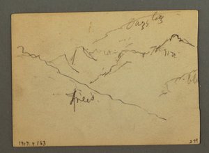 绘画，瑞士罗纳河谷维尼与锡永之间的瀑布，1868 年 8 月 作者 弗雷德里克·埃德温·丘奇