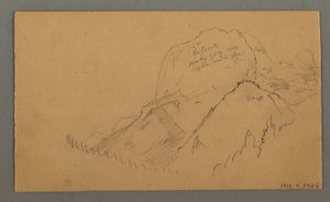 素描，林立的山峰，1868 年 7 月 27 日 作者 弗雷德里克·埃德温·丘奇