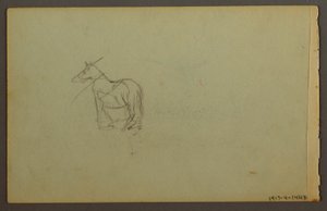 素描，夕阳下的林间小道，可能创作于 1844 年 作者 弗雷德里克·埃德温·丘奇