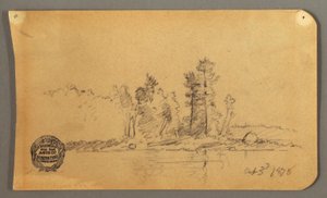 素描，林中海岸，1878 年 作者 弗雷德里克·埃德温·丘奇