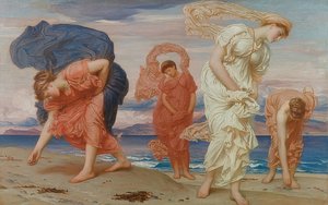 拾起在海滩的希腊女孩小卵石。约于1871年 作者 弗雷德里克·莱顿
