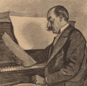 钢琴家和作曲家安德烈-梅萨格1853-1929年的画像，1891年。 作者 弗雷德里克·雷加梅
