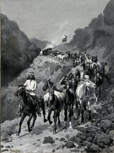 杰罗尼莫和他的乐队从突袭返回墨西哥（布面油画） 作者 弗雷德里克·雷明顿