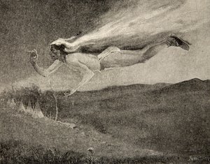 像Ishkoodah，彗星，就像带着火热的发辫的明星，来自Hiawatha的歌曲，Henry Wadsworth Longfellow（1807-82），酒吧。作者：George G. Harrap und Company Ltd.，1911 作者 弗雷德里克·雷明顿