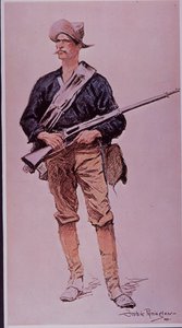 1898 年美西战争，美国步兵手持 Krag-Jorgensen 杂志步枪 作者 弗雷德里克·雷明顿
