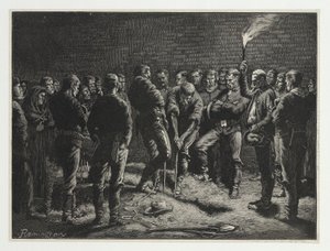 阿帕奇战役 - 埋葬Hatfields男子，来自Harpers Weekly，pub。 1886年 作者 弗雷德里克·雷明顿