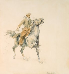 The Cowboy，c.1897（纸上写着） 作者 弗雷德里克·雷明顿