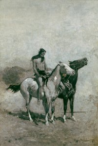 噬火者把他的受害者吊在他的小马背上，约1900年。 作者 弗雷德里克·雷明顿