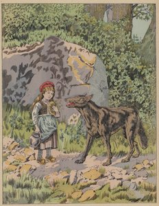 Le Petit Chaperon Rouge, Little Red Riding Hood (color litho)