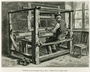 Liepvre 山谷的织布工。 由 Lix 雕刻，以说明 1887 年由德国代表 Charles Grad 创作的故事《穿越阿尔萨斯和洛林》，在 1888 年世界巡回演出中，由 Edouard Charton（1807-1890 年）在巴黎阿歇特执导。