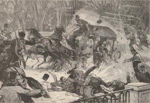 1881年3月13日，亚历山大二世被暗杀。《图解世界》，1881年。 作者 弗雷德里克·德·哈嫩