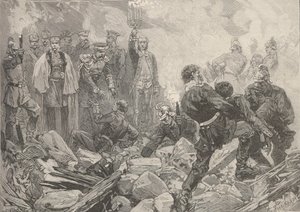 爆炸后的冬宫，1880年2月17日晚上。 作者 弗雷德里克·德·哈嫩