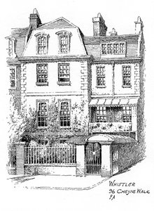 1912年，伦敦切尔西Cheyne Walk 96号惠斯勒之家