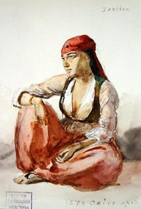 坐着的女人 "Zoehhra 作者 弗雷德里克·亚瑟·布里奇曼