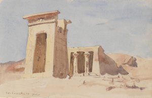 丹杜尔神庙，显示塔楼，1874年。 作者 弗雷德里克·亚瑟·布里奇曼