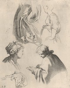 人物研究》，来自于《画册》，1650-56年。 作者 弗雷德里克·布洛马特
