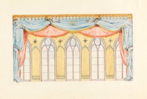 绘图，窗户装饰，可能用于布赖顿皇家音乐厅东墙，1820 年 作者 弗雷德里克·克莱斯