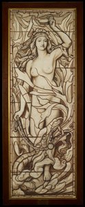 火，来自The Four Elements系列，c.1888-89（笔和墨水在纸上用铅笔洗） 作者 弗雷德里克·史密斯