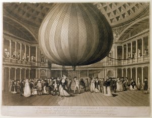 万神殿，牛津街，伦敦，1785（aquatint）的内部视图 作者 弗雷德里克·乔治·拜伦