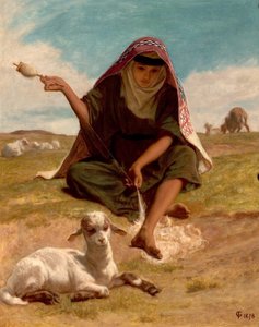 The Distaff Worker，1878 作者 弗雷德里克·古德霍尔