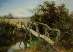 Yardley的Cole河上的旧人行桥，1890年。