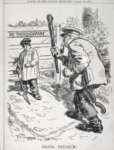 Bravo比利时！来自&39;Punch&39;杂志，Vol CXLVII第143页，酒吧。 1914年8月12日