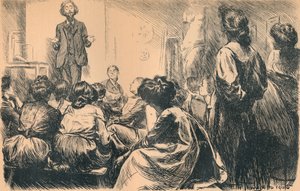 我们的晚间艺术班开始了，1905年 作者 弗雷德里克·亨利·汤森