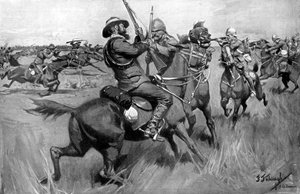 1901年9月17日，第二次布尔战争中的血河战役 作者 Frederick Judd Waugh