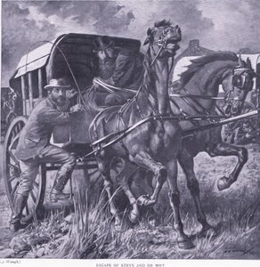 Steyn和De Wit的逃脱，比勒陀利亚之后的插图：游击战争，1902年 作者 弗雷德里克·贾德·沃