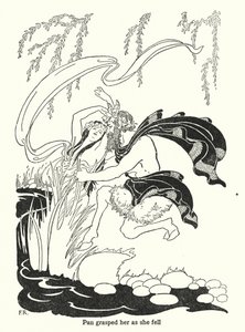 她倒下时，潘抓住了她（石版画） 作者 弗雷德里克·理查森