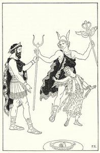 Quicksilver hurried Proserpina away from the palace of Pluto (litho)