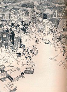 一位聪明的漫画家的财产室，c1890