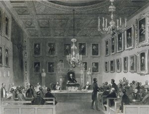 萨默塞特议院内部的看法，显示皇家文物的社会的会议，c.1840
