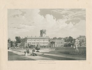 特伦瑟姆·霍尔（Trentham Hall）：lithotint雕刻，nd [c 1846]（印刷）
